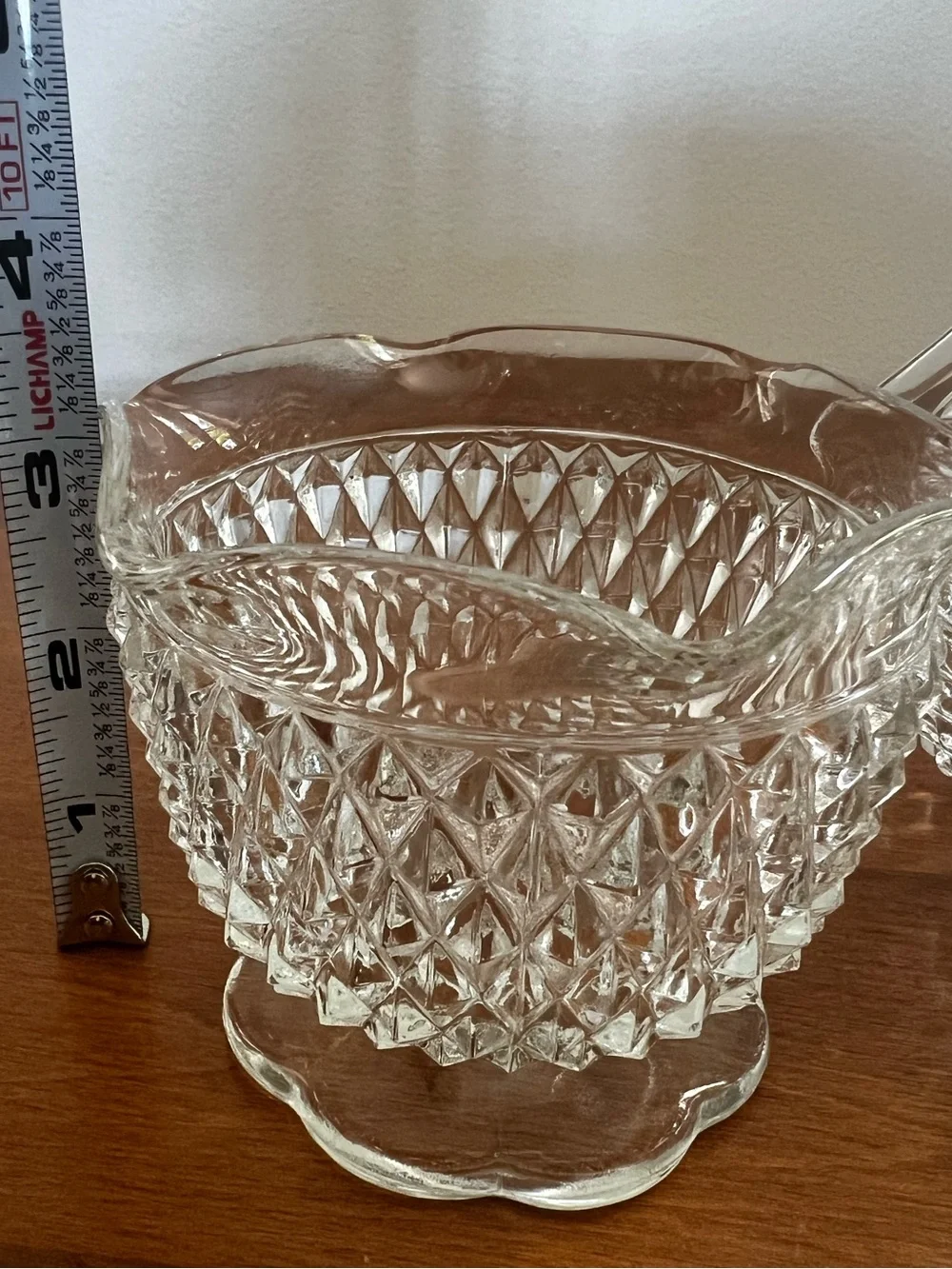 Indiana Glass Clear Diamond Pattern Candle Bowl